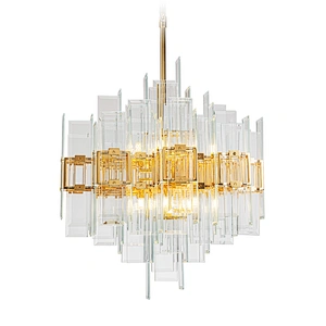 Magic city layered glass panels chandelier